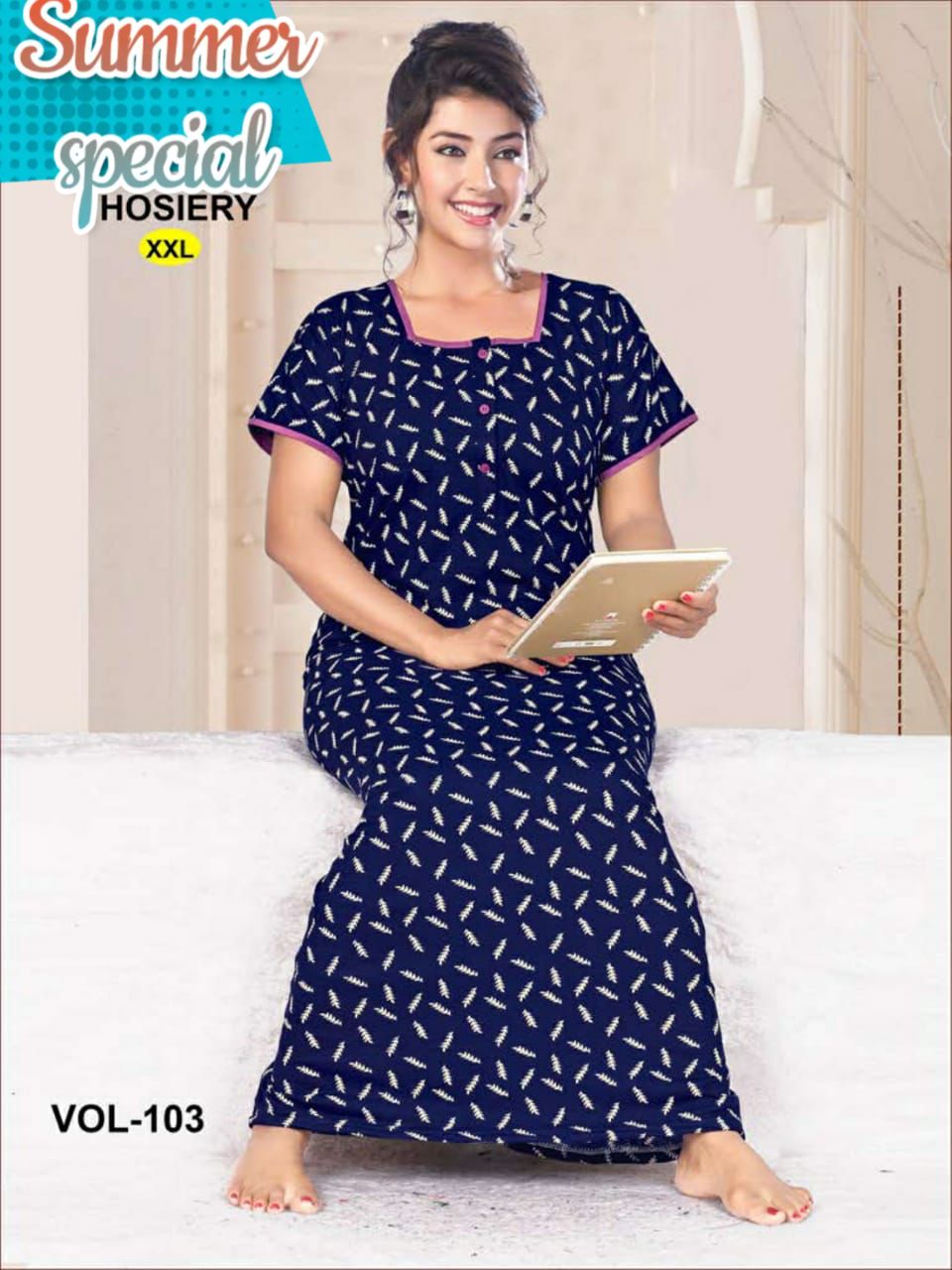 Summer Special 103 Casual Daily Wear Hosiery Cotton Wholesale Night Collection